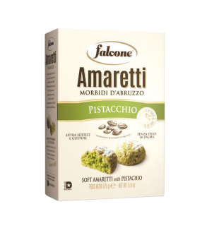 Włoskie ciasteczka amaretti morbidi pistacjowe 170g  - Falcone, Abruzja