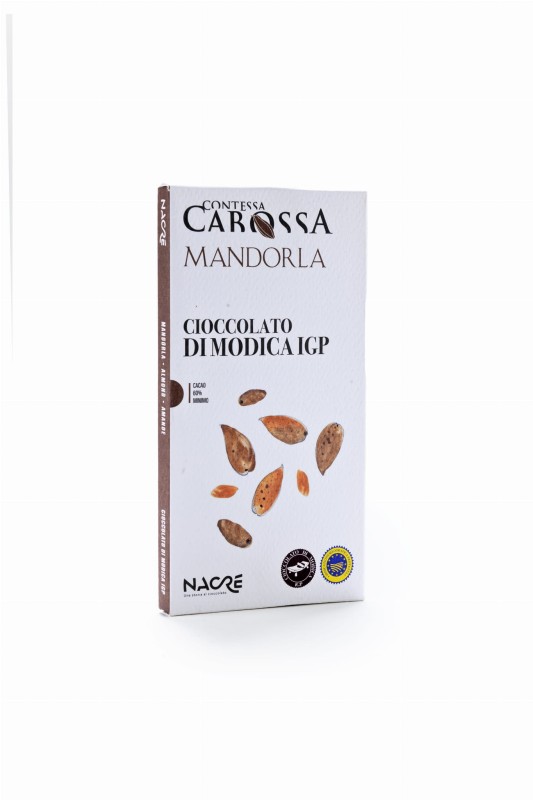 Sycylijska czekolada Modica IGP z migdałami - Cioccolato di Modica Sicilia IGP Mandorla
