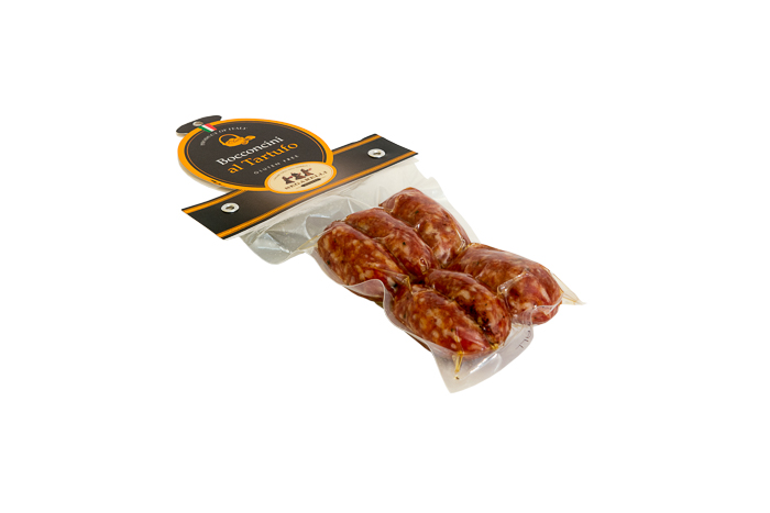 Kiełbaski długodojrzewające z czarną truflą Bocconcini al tartufo,  ok, 170g - Segarelli, Umbria