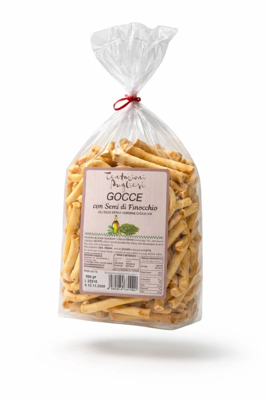 Taralli Gocce z koprem włoskim 350  g - Tentazioni Pugliesi, Apulia