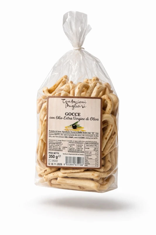 Taralli Gocce z oliwą z oliwek 350  g - Tentazioni Pugliesi, Apulia 