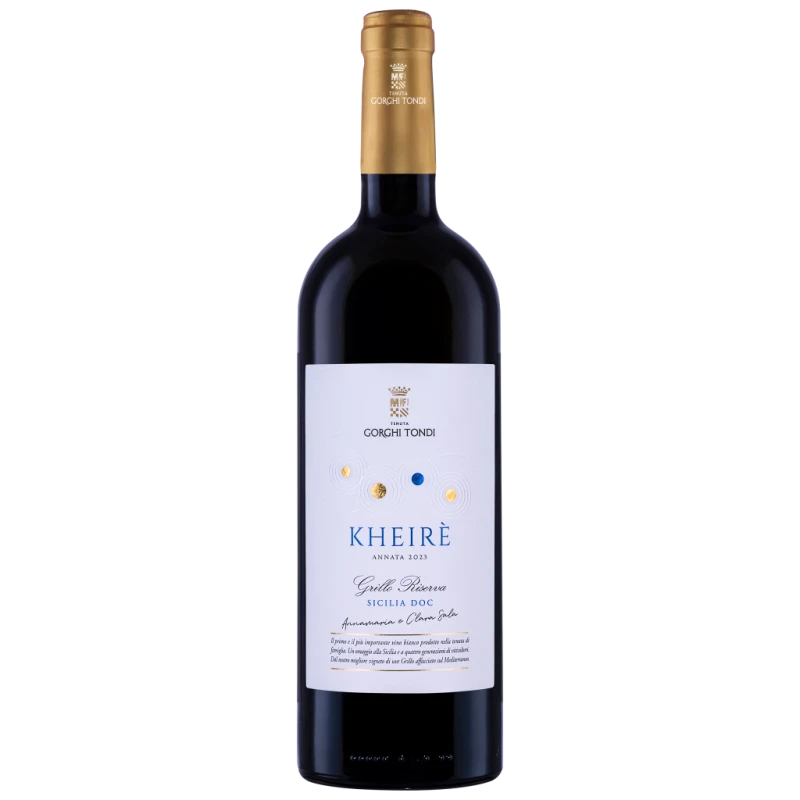 Wino białe wytrawne Premium Kheirè Grillo DOC BIO, 750 ml - Gorghi Tondi, Sycylia