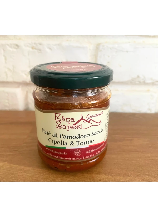 Pasta z suszonych pomidorów, cebuli i tuńczyka, 190 g - Etna Sapori, Sycylia