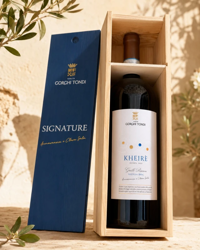 Wino białe wytrawne Premium Kheirè Grillo DOC BIO Magnum, 1500 ml - Gorghi Tondi, Sycylia 