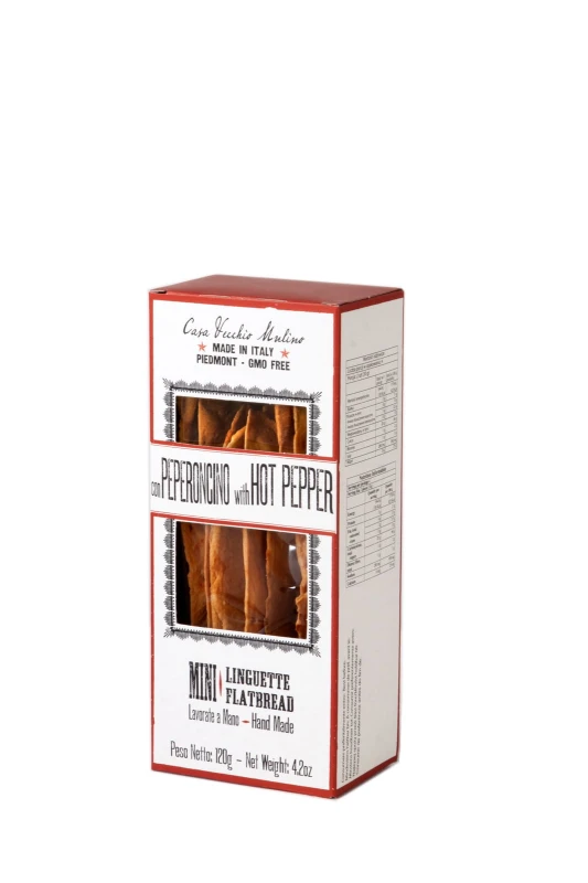 zero Waste Krakersy chlebowe mini Linguette z peperoncino 120 g - Casa Vecchio Mulino, Piemont 