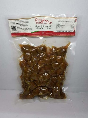 Włoskie sycylijskie oliwki zielone z migdałami alla Carrettiera 280 gr - Etna Sapori